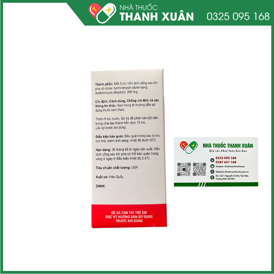 Azismile thuốc kháng sinh điều trị nhiễm khuẩn hô hấp, da và mô mềm, niệu đạo